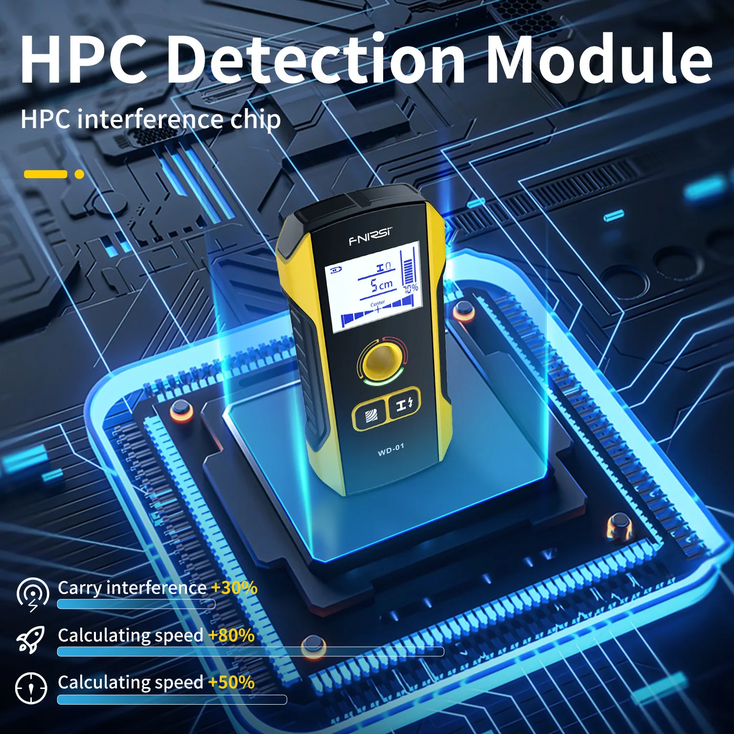 FNIRSI WD-01 WD-02 Metal Detector Wall Scanner with Newly Designed Positioning Hole for AC Live Cable Wires Metal Wood Stud Find