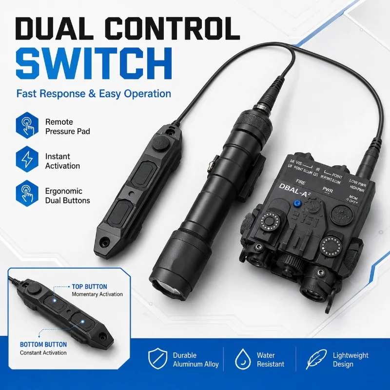 Latest DBAL-A2 Dual Color Ornament Indicator With White Flashlight Standard 20mm Rail Soft Bullet Toy Parts