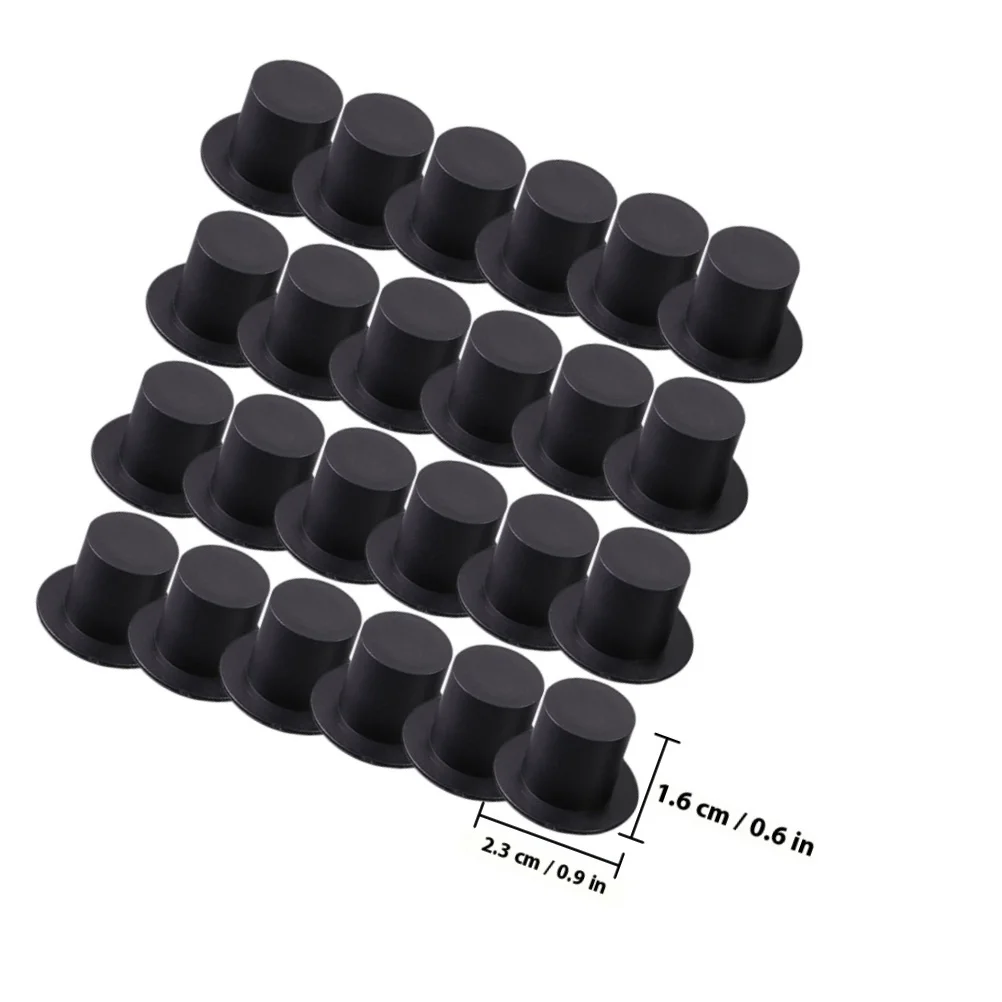 100 pçs compacto chapéu superior ornamentos chapéus em miniatura para diy artesanato decoração festivo evento favores projetos criativos suprimentos