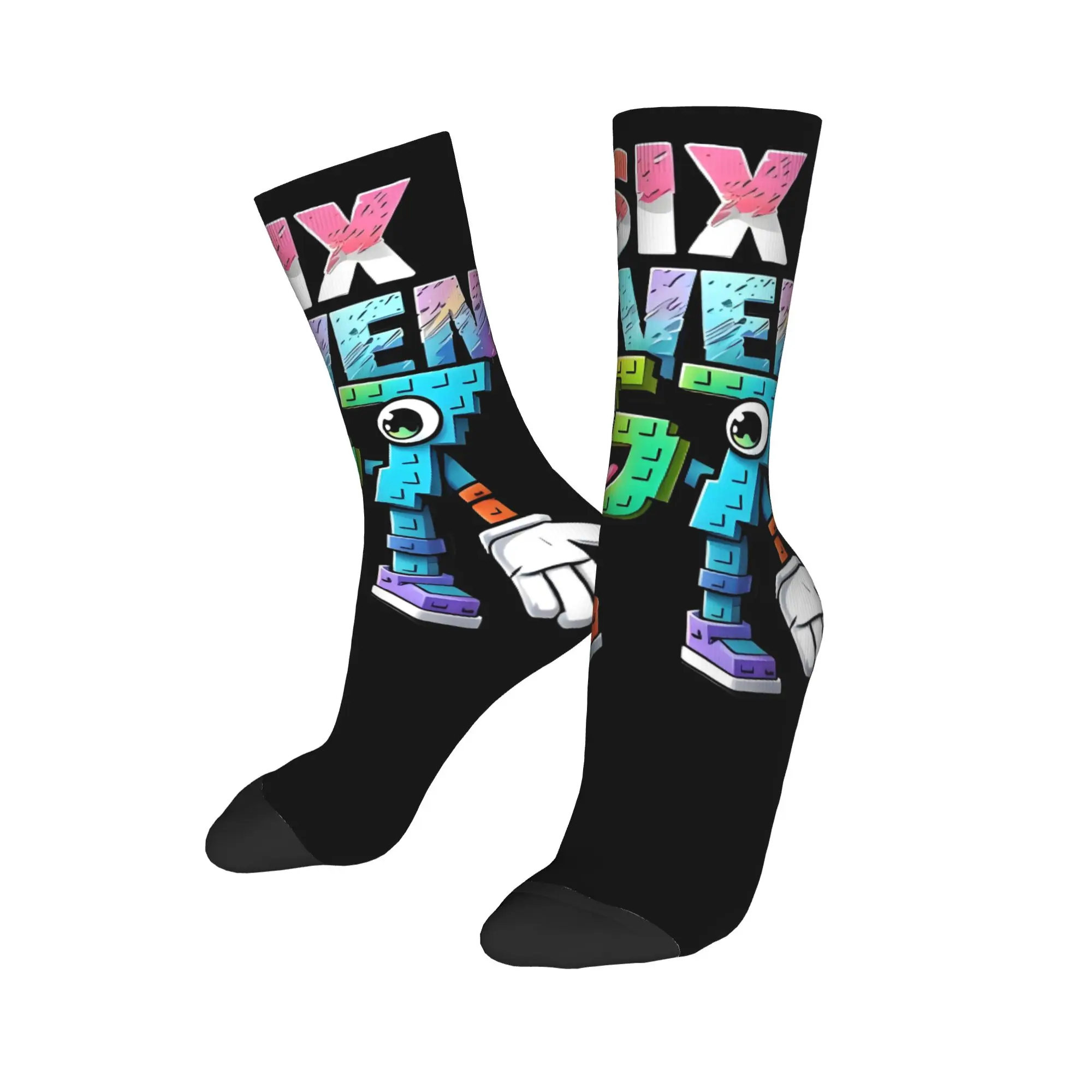 

Custom Colorful Cartoon 67 Men Women Crew Socks Unisex Kawaii 3D Printing Six Seven Dress Socks