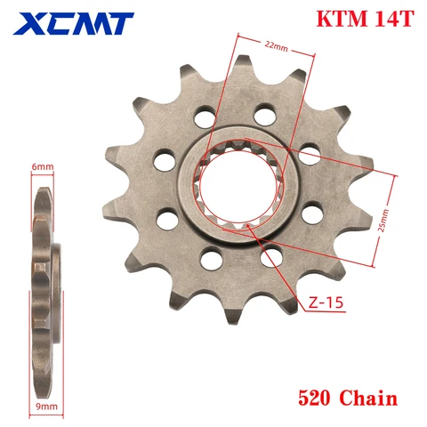 Звездочка переднего ведущего звена цепи 520 13T 14T для мотоциклов KTM SXF MXC XCF EXC XCFW Husqvarna FE FC FS FX 250-530, запчасти для мотоциклов