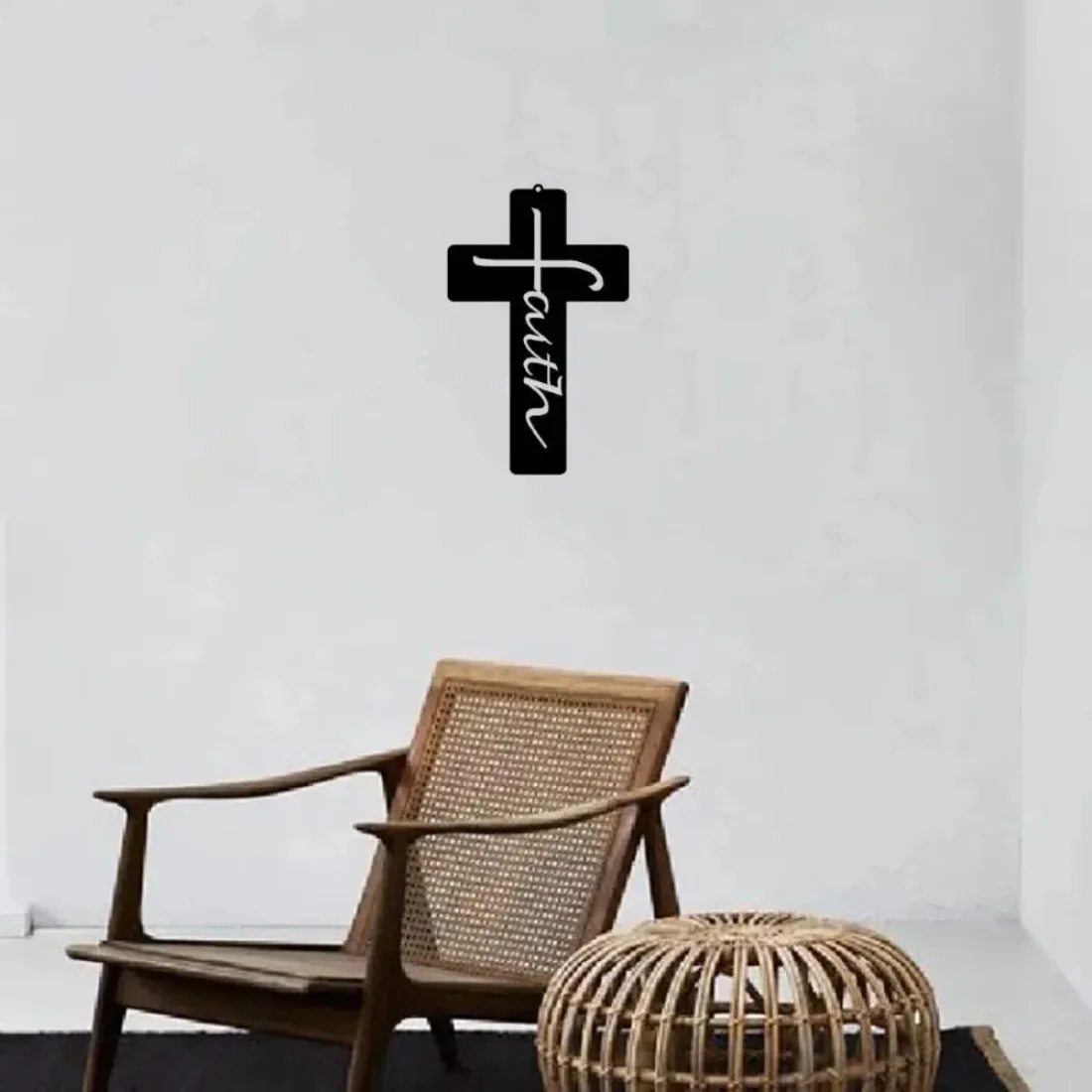Croix en métal, décoration murale religieuse pour la maison