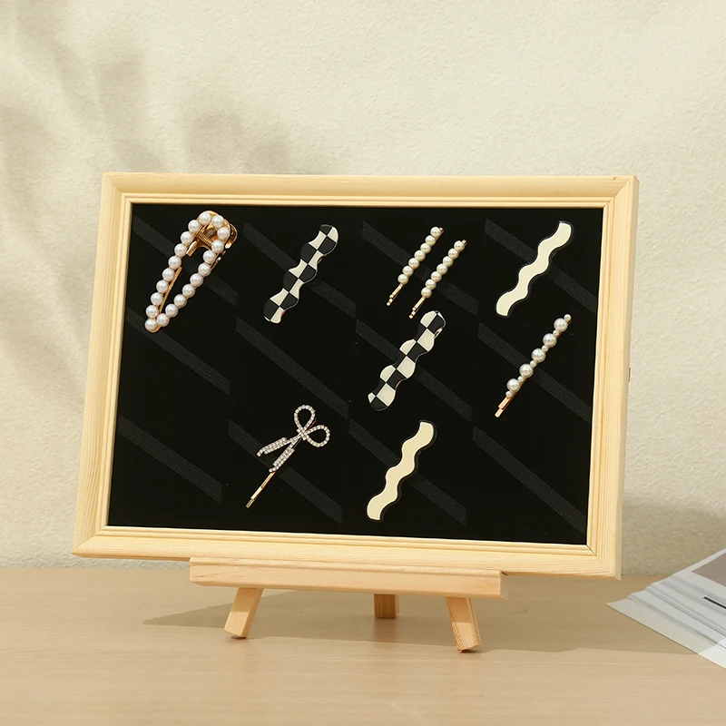 Advanced minimalist modern style solid wood hair clip display stand [bracket style]