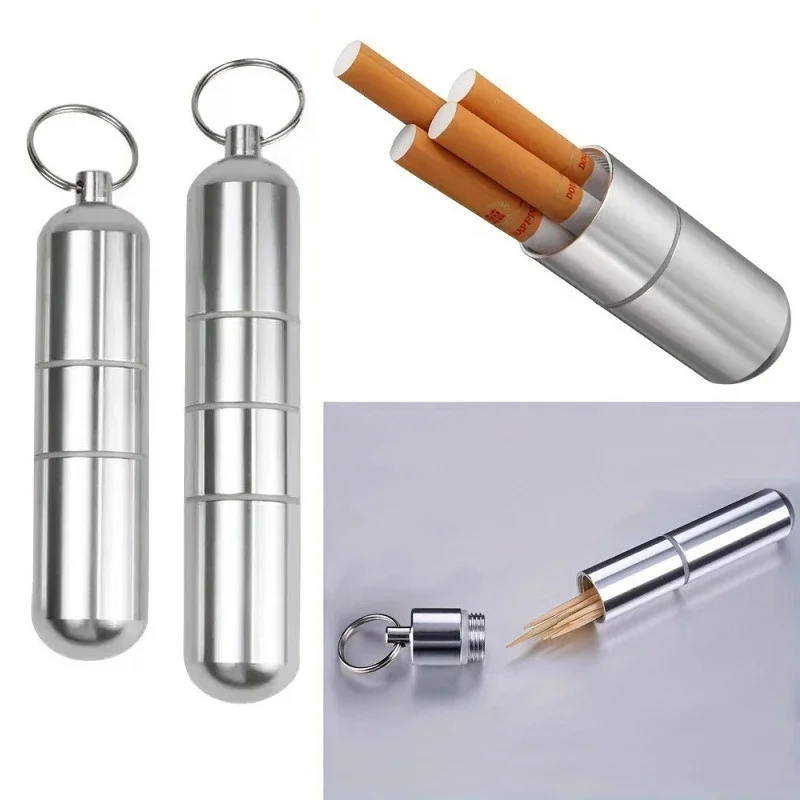 1/2/3/4/5pcs Aluminum Waterproof Cigarette Box Multi-Purpose Pill Toothpick Storage Case Men‘s Fashion Gift Accessory