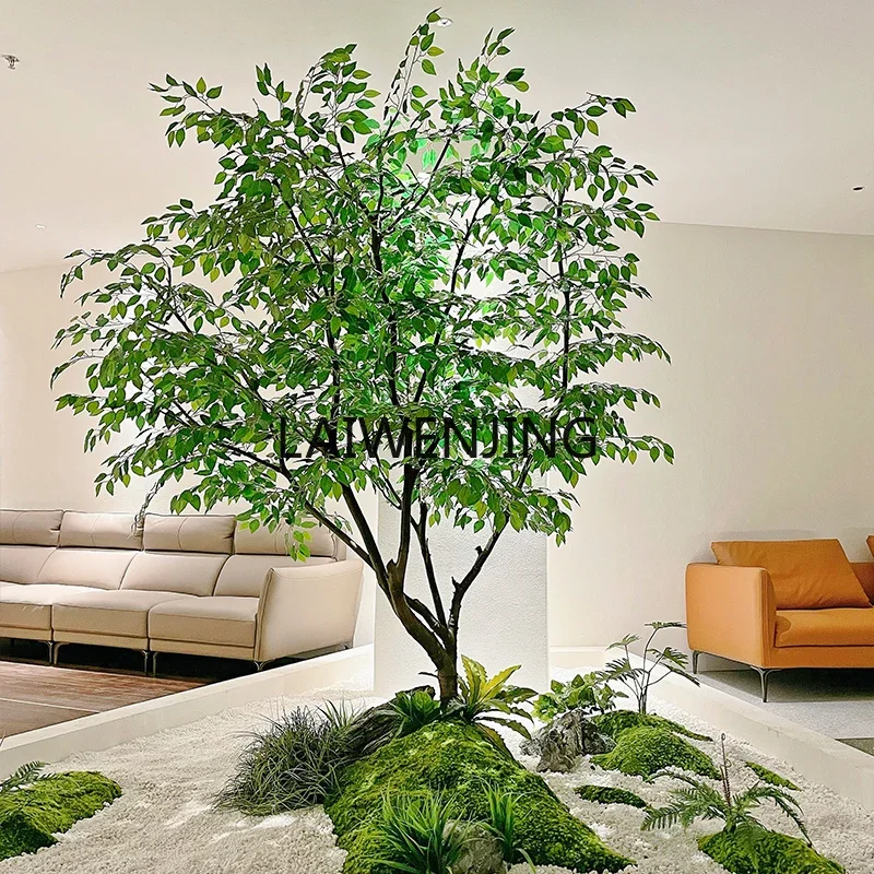 HLZ simulated banyan tree large wishing tree hotel indoor and outdoor landscaping bionic green plant decoration