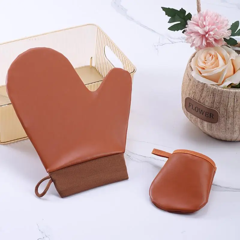 Körperlotion-Handschuh, selbstbräunender Handschuh, doppelseitig, verhindert klebrige Hände, Applikator, schnell trocknend, beflockter Handschuh, Make-up-Applikator