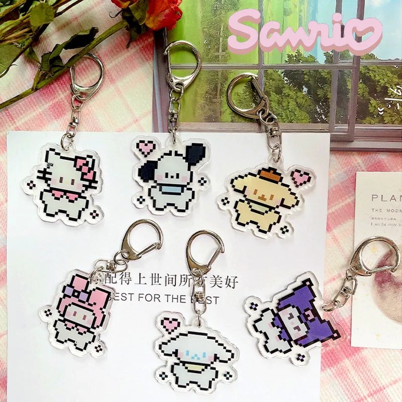 

Sanrio Hello Kitty Keychain Mymelody Pixel Style Cute Key Chains Car Keychain Backpack Pendant Hello Kitty Accesorios Key Chains