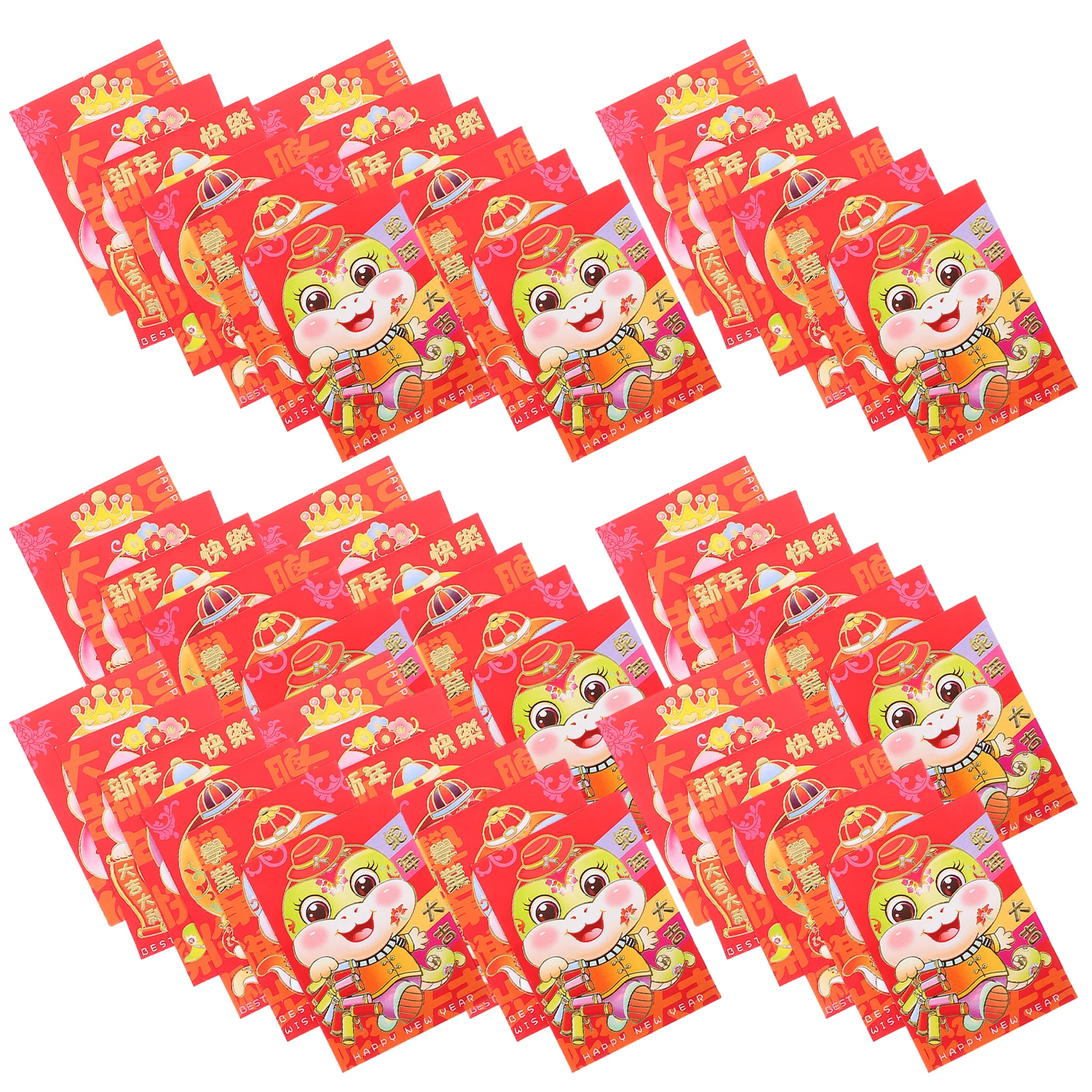 

60Pcs Intricate Designs Chinese New Year Envelopes Red Packets Prosperity Blessings Lai See Envelopes Spring Festival Supplies