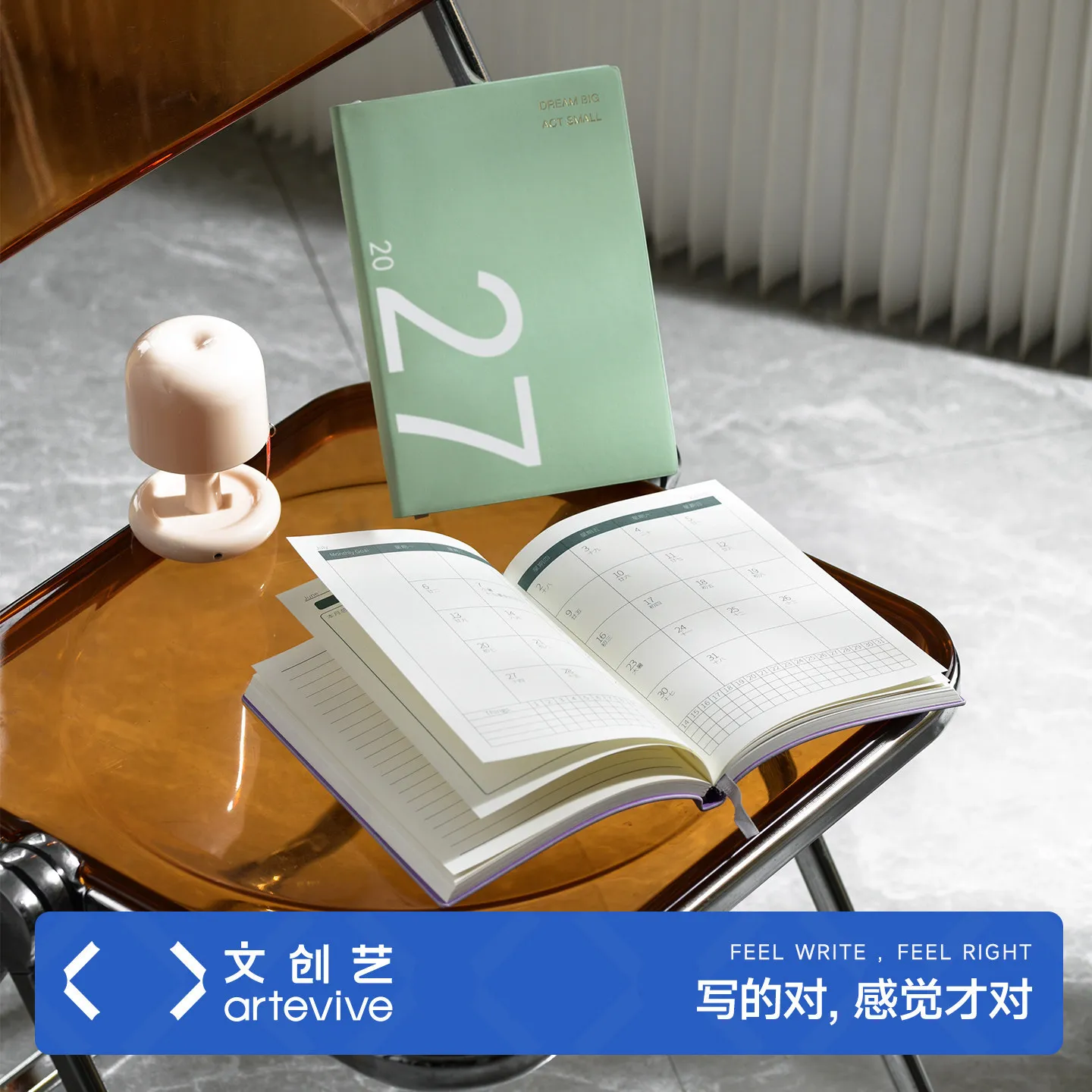 2027 A5 Weekly Planner Notebook, 210 Page Acid Free 100gsm Lined Journal with Soft PU Leather Cover, Sewn Binding, Time