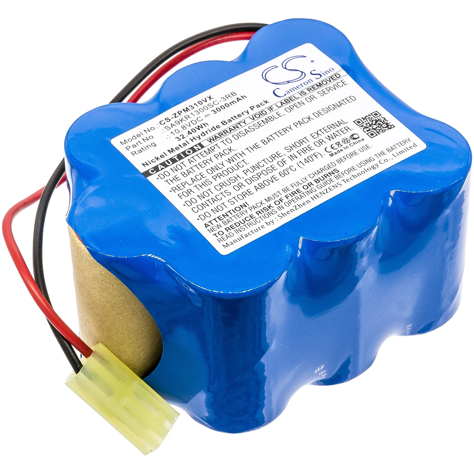 

Ni-MH Vacuum Battery for ZEPTER, 10.8V, 3000mAh, Compatible Models: 9P130SCR, 9P-130SCR, 9P130SCS, 9P-130SCS, LMG-310