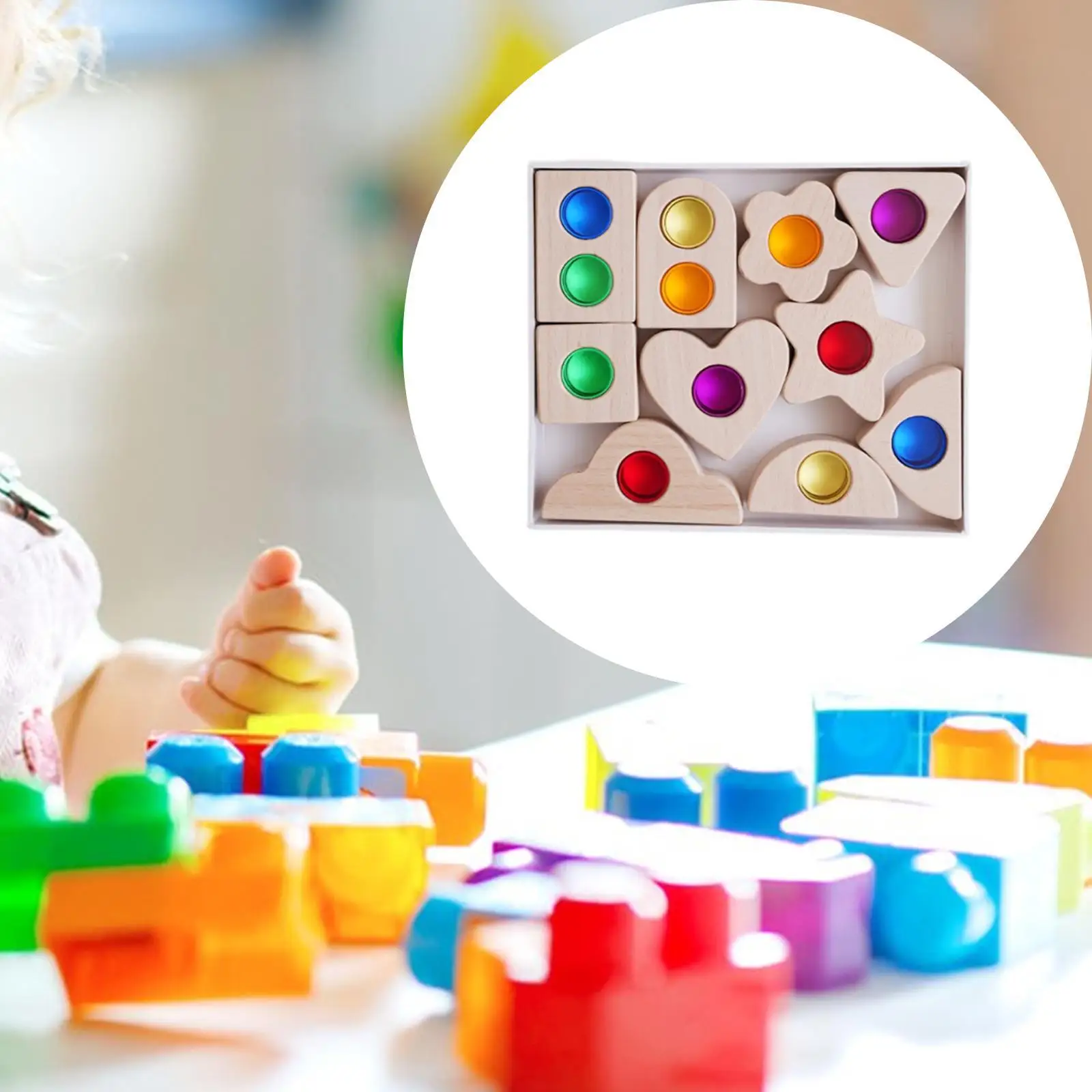 

Wooden Building Blocks Set Educational Toy Holiday Gift Stacking Blocks