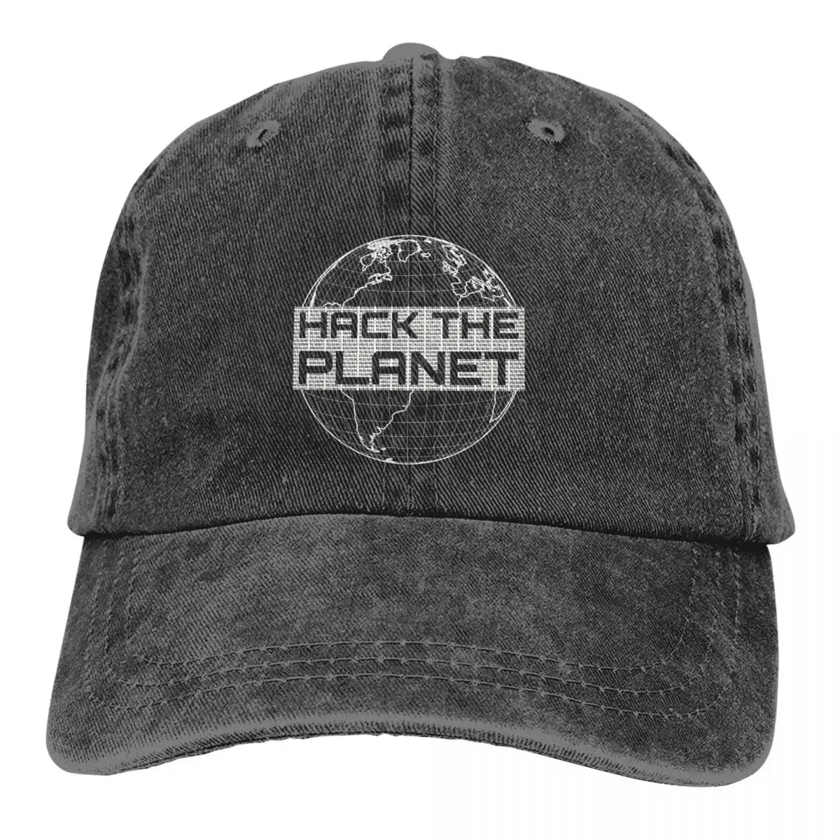 Hack The Planet Light Gray Globe Design For Computer Hackers Baseball Caps Peaked Cap Sun Shade Hats for Men Women