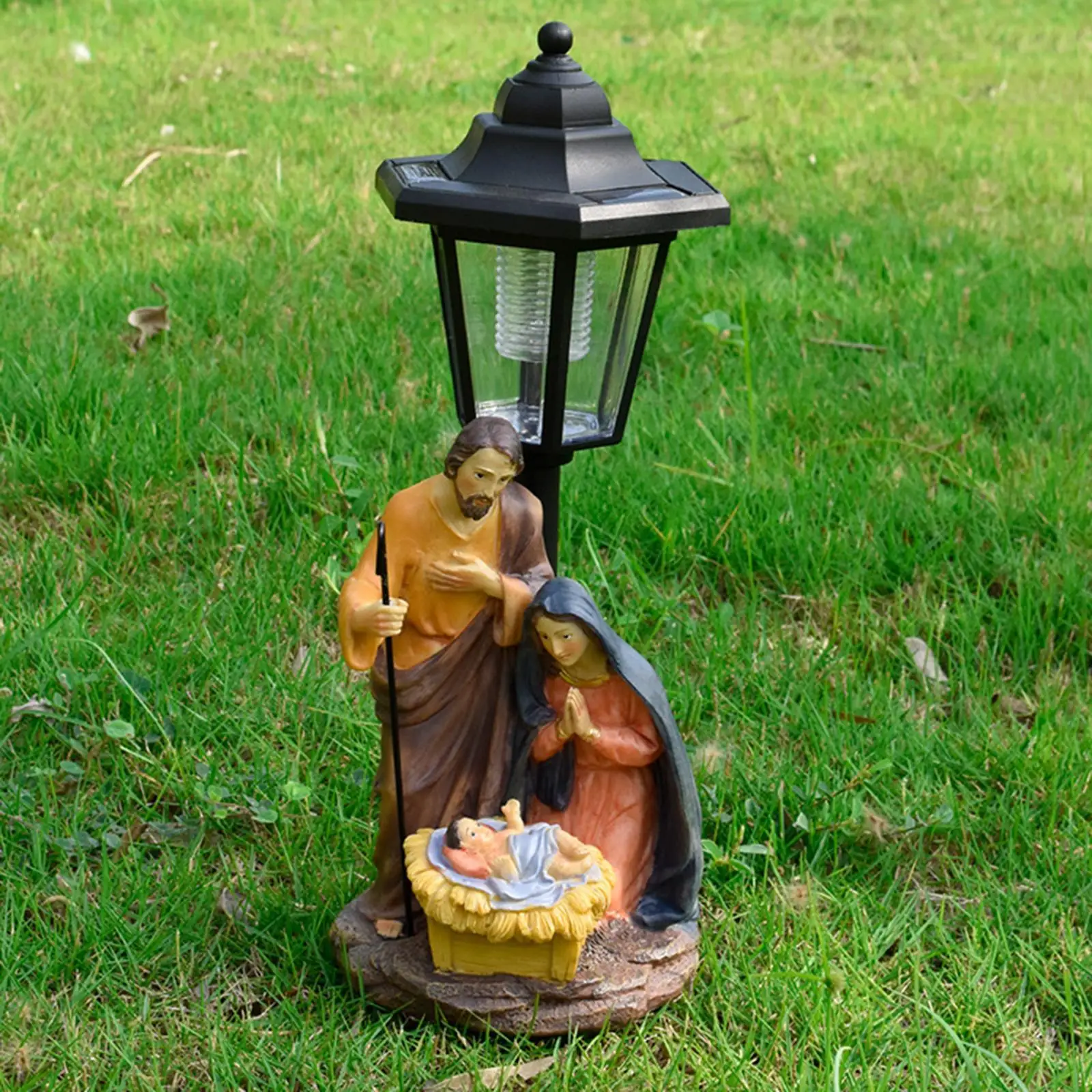 

Solar Garden Statue Creative Birthday Gift Collectible Garden Decor Figurine Light for Yard Patio Walkway Courtyard Pathway