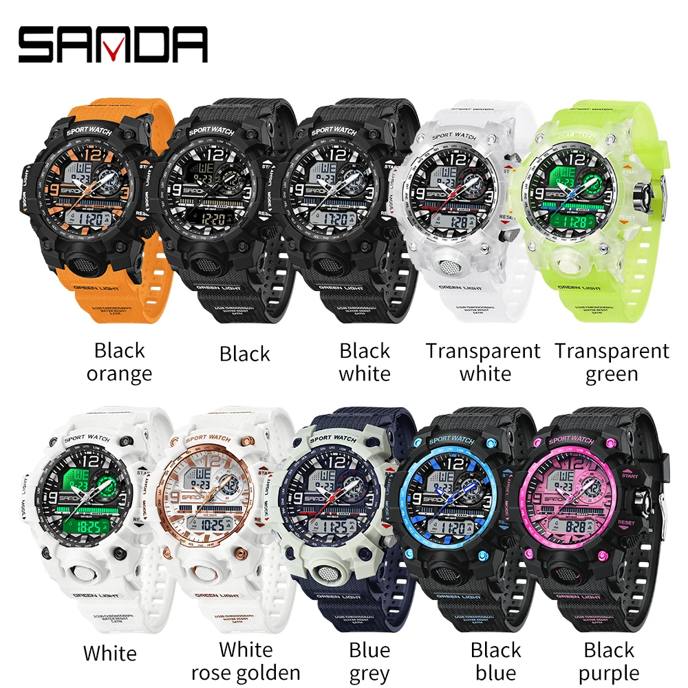 SANDA G Style New Ladies\' Watches 50M Waterproof Sports Military Quartz Watch For Women Digital Wristwatch Clock Relojes señora