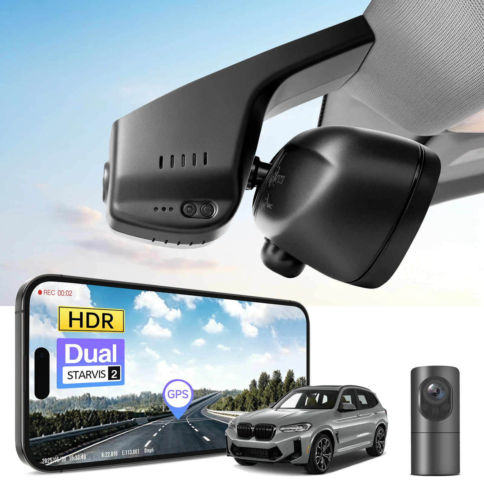 STARVIS 2 Sensor Dash Cam 4K HDR GPS 5GHz WiFi & APP For BMW X3 X3M Gen3 G01  F97 Night Vision Plug and Play Dash Car Camera