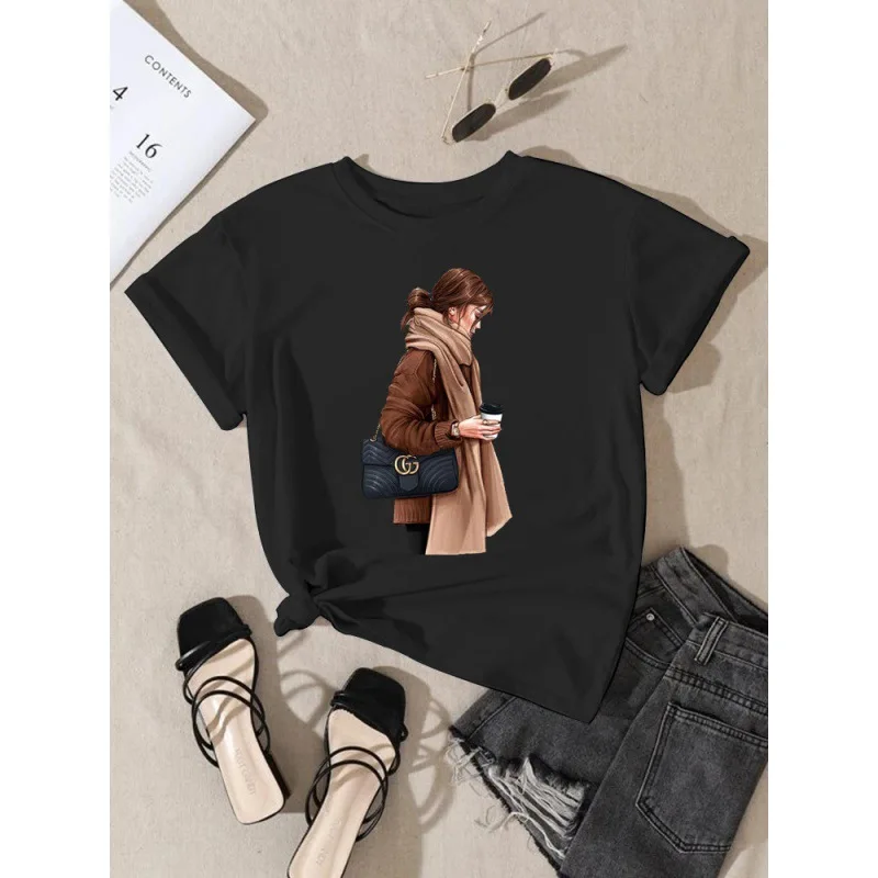 

New City Girl T-shirt Casual Basic Women's Undershirt Undershirt Short-sleeved T-shirt Graphic T Shirts Tops Aesthetic Clothes