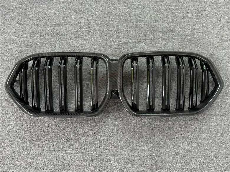 For BMW X6M F96 Front Grille Carbon Fiber LD Style Front Bumper Kidney Center Mesh Grill Grille