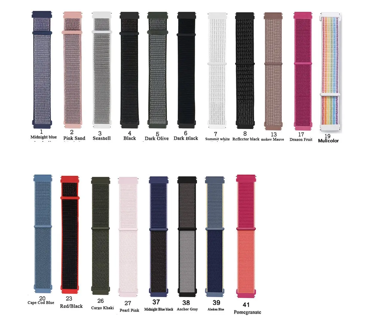 삼성 갤럭시 워치 액티브 2, 워치 3, 4, 5, 프로, 6, 7, FE, 40, 44, 41, 45, 42, 46, 43, 47mm S3용 20mm/22mm 통기성 나일론 스트랩 밴드