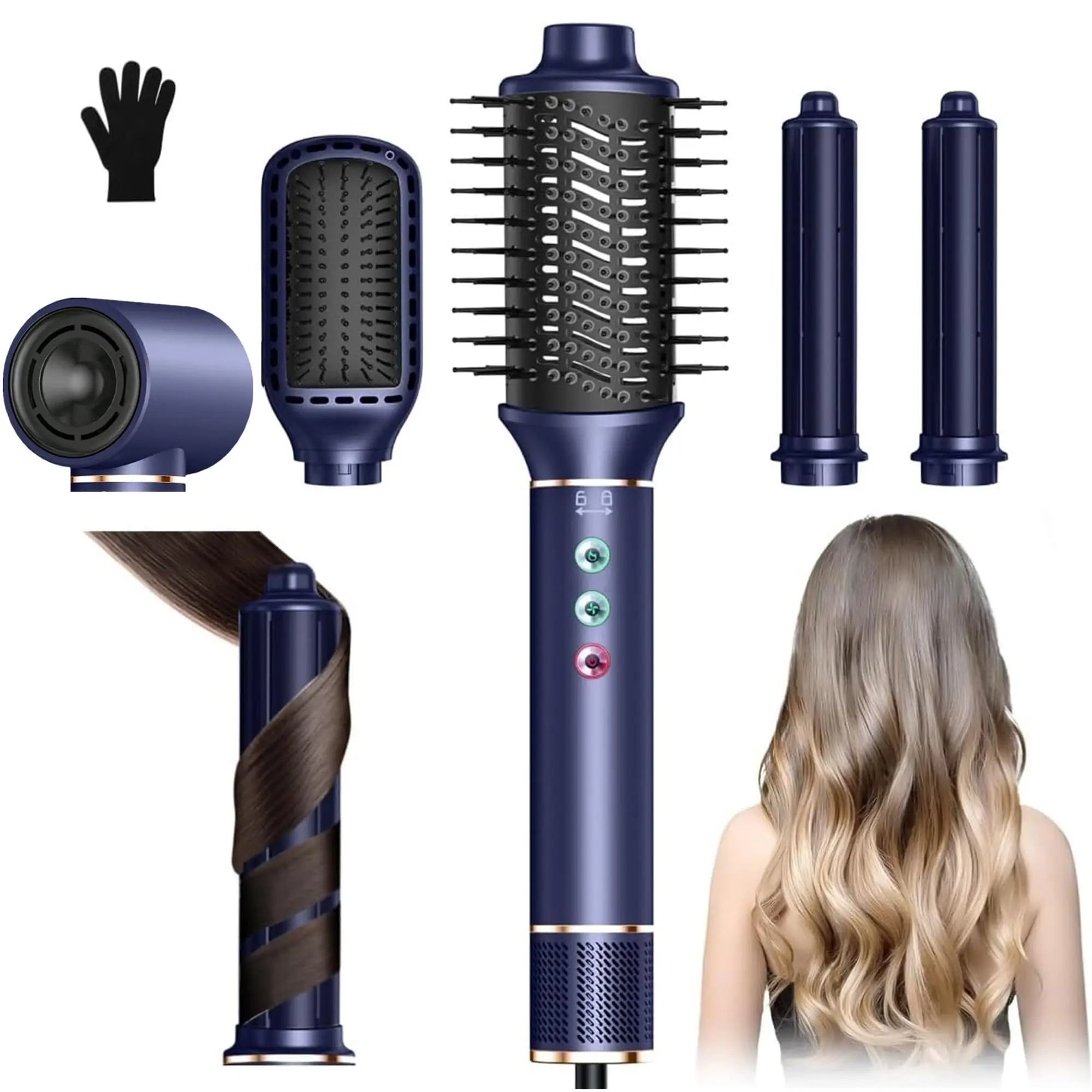 

Professional Hair Dryer 5 In 1 Hair Styler Hot Air Brush High Speed Blow Dryer Air Blower Brush Automatic Hair Curling Iron