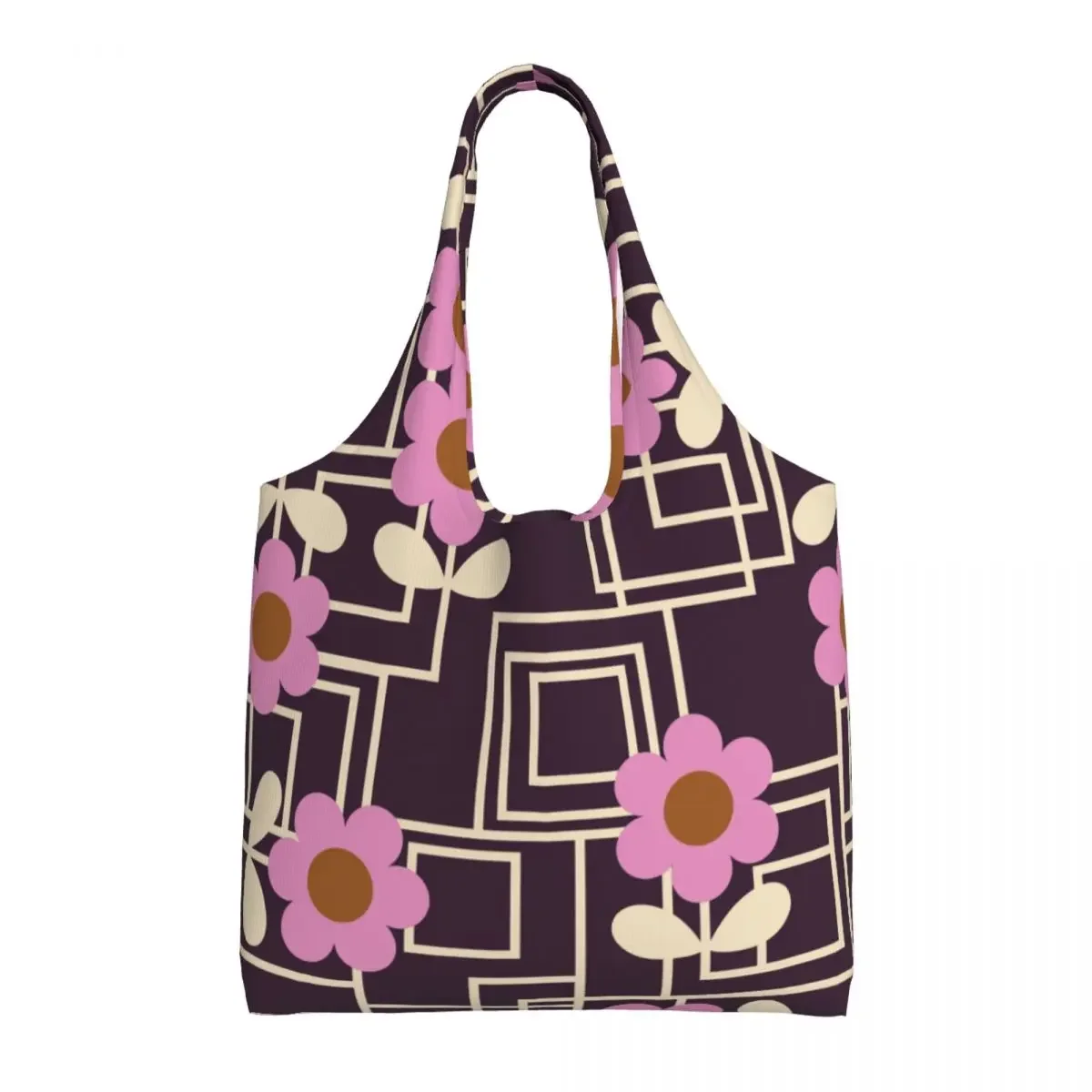 Custom Fashion Print Maze Flower Orla Kiely Shopping Tote Bag Recycling Canvas Groceries Shopper Shoulder Bags Handbag Gifts