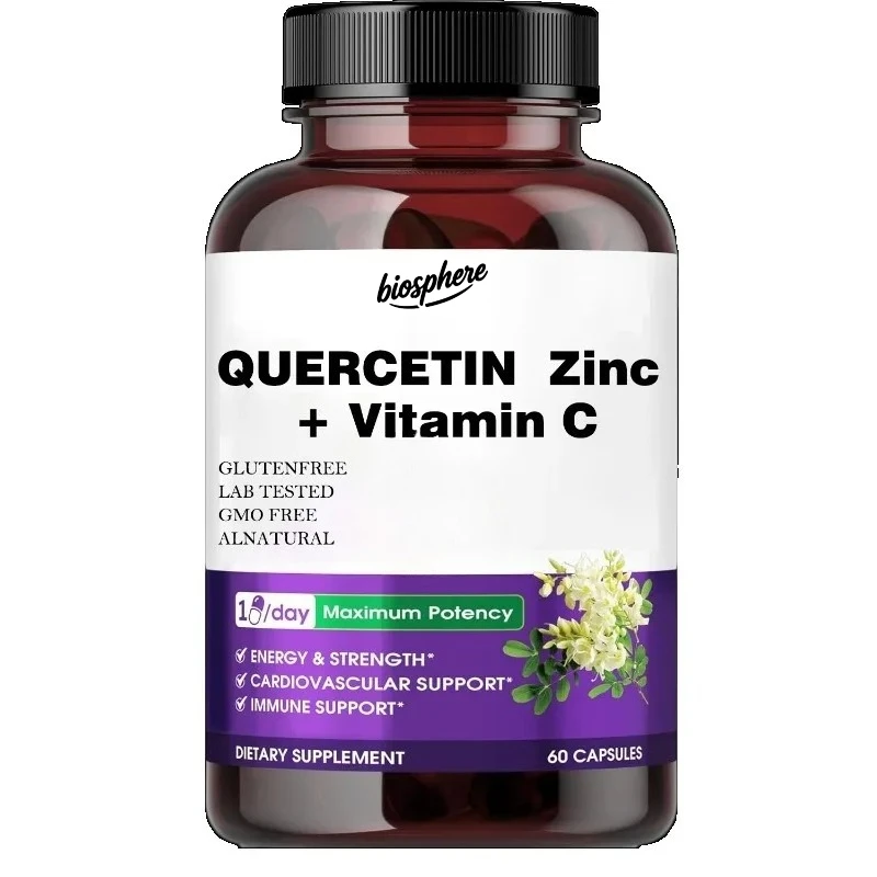 

Quercetin 700mg with Zinc, Vitamin C & Bromelain – Immune & Antioxidant Support Supplement – 60 Capsules