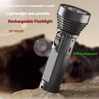 EDC Flashlight Portable rechargeable led lamp USB  self defense Lantern  Emergency lighting For night working and fishing