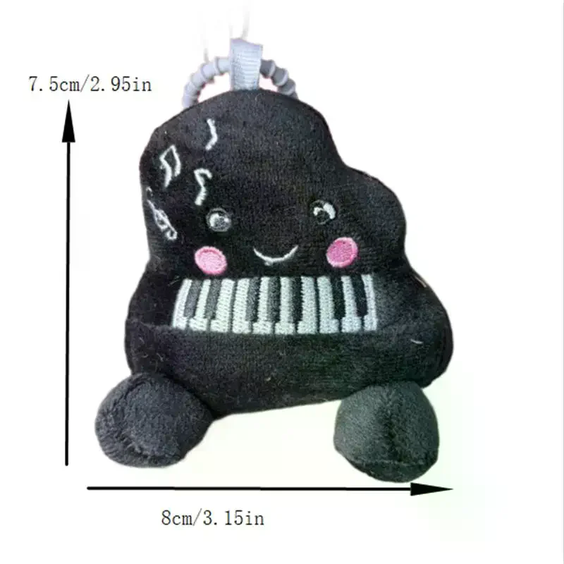 1/2 PCS Cute Funny Black Blush Piano Plush Doll Toys Keychain Pendant Bag Charms Backpack Hanging Ornaments Girly Keyring Gifts