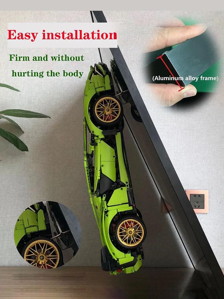 31.5“ Metal Display Wall Mount for LEGO Model 42143, Wall Mount Display for Ferrari DAYTONA SP3 Building Blocks Model Car