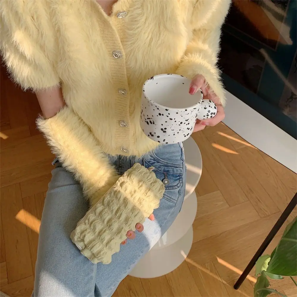 Simple Portable Pen Bag Cartoon Large Capacity Pen Storage Bag Polyester fibre Stationery Organizer School Office Supplies