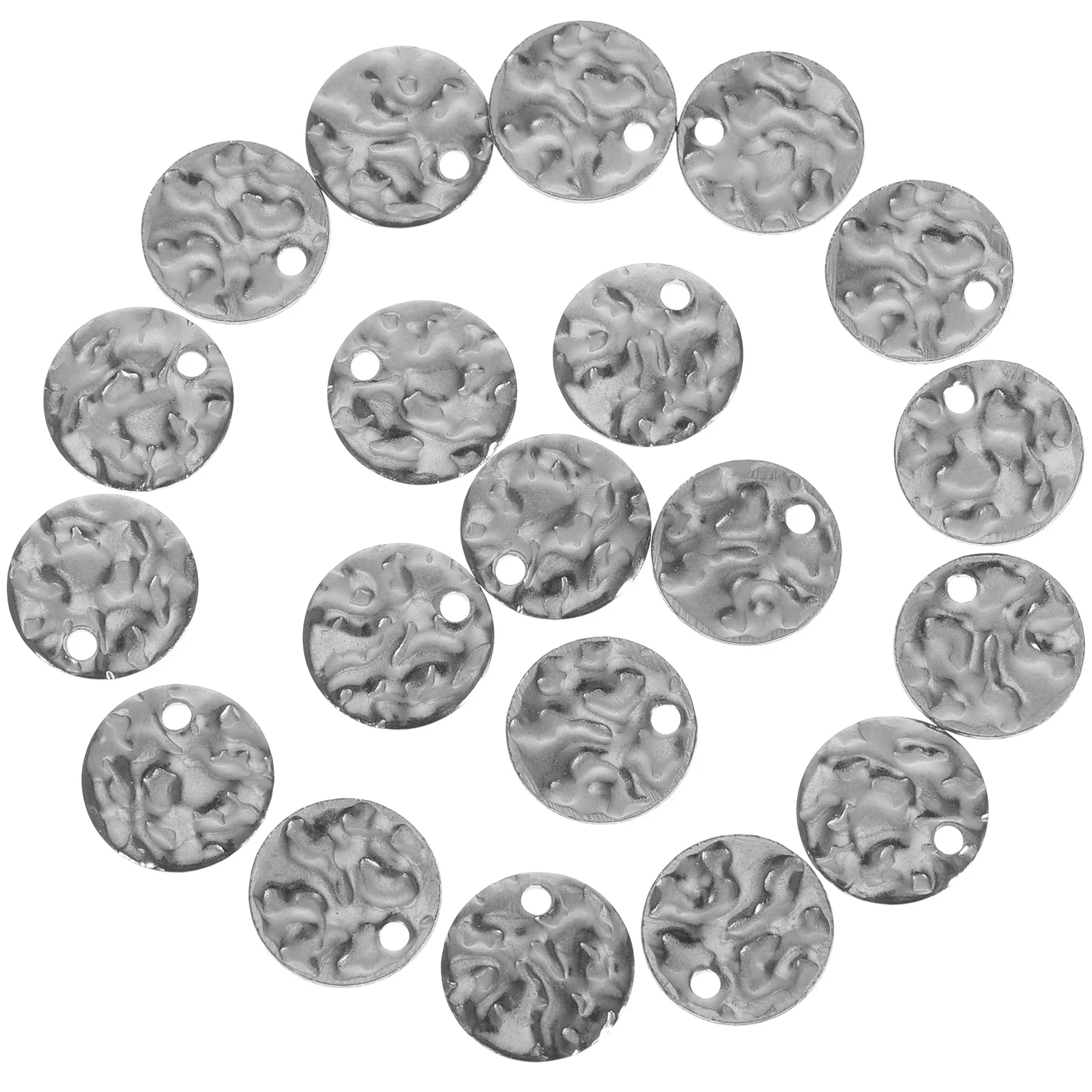 60Pcs Stainless Steel Disc Charms DIY Pendants Alloy Jewelry Accessories for Bracelet Earrings Necklace Craft Supplies