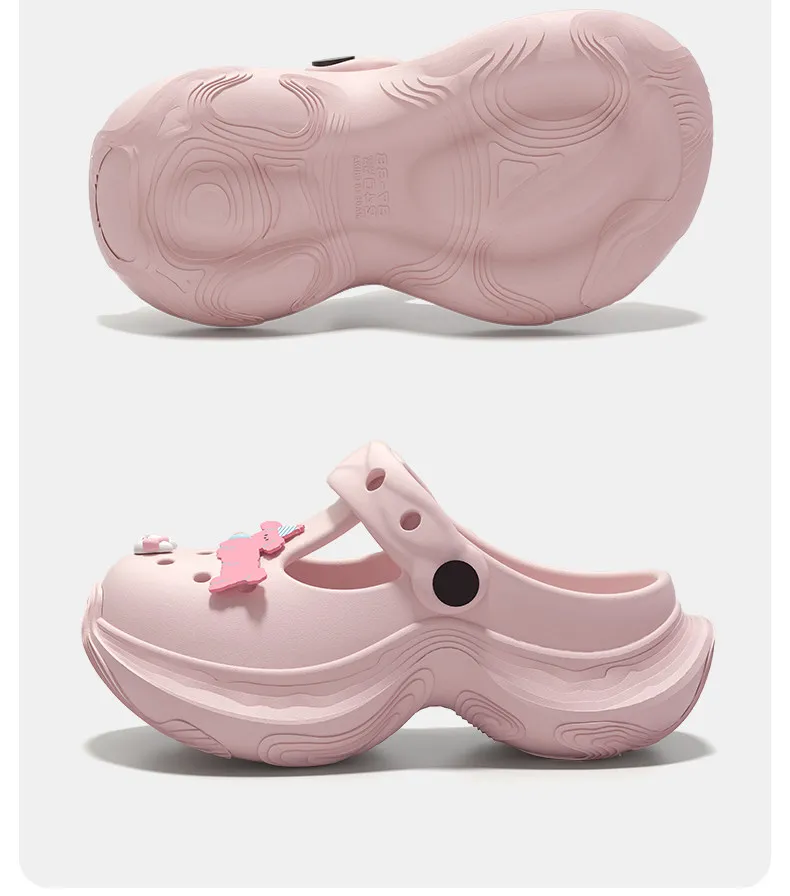 SHAJI Sommer Modische Rutschfeste Clogs für Damen, 2026 Neue Rosa Plateau-Slides Lässige Outdoor-Kleidungs-passende Schuhe – Detail 20