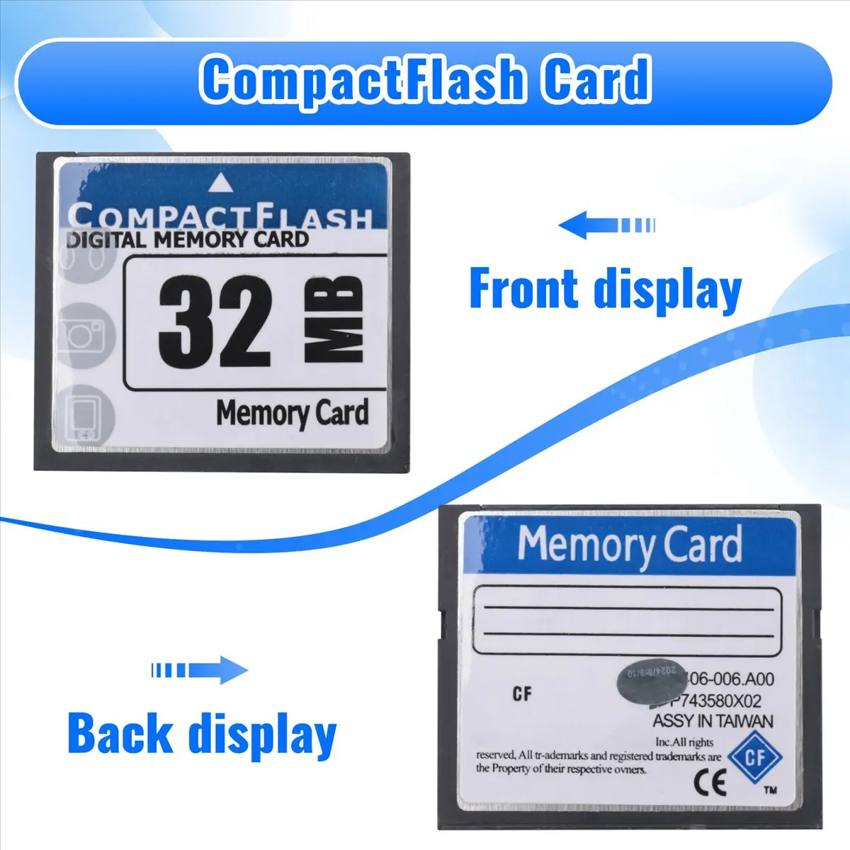 

Компактная карта флэш-памяти емкостью 32 МБ для камеры, рекламной машины, промышленной компьютерной карты