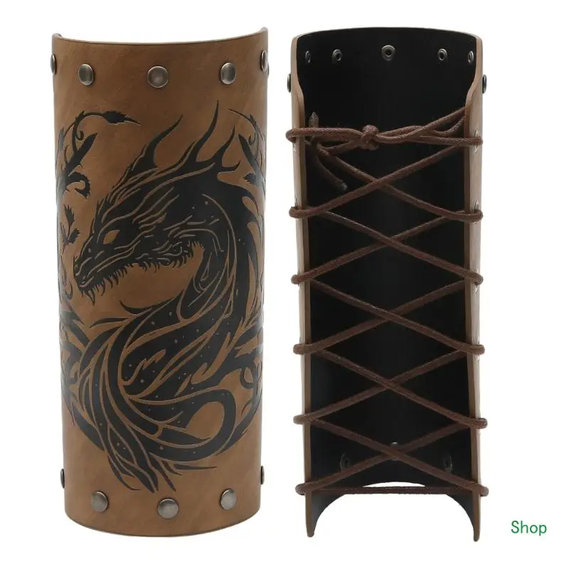 Dropship Roleplay Armbands Stage Performers Arm Gauntlets Embossing Dragon Arm Bracers