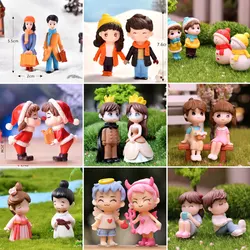 Wedding Decor Mini Doll Figurine Lovers Figures Couple Miniature Boy Girl Model Princess Fairy Garden Gnome Valentine's Day Gift