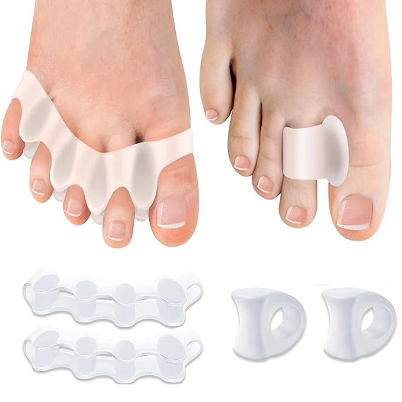 2pcs Toe Separators Feet  Fast Pain Relief from Hammer Toe & Bunions, Medical Grade Gel Hammer Toe Corrector Straightener