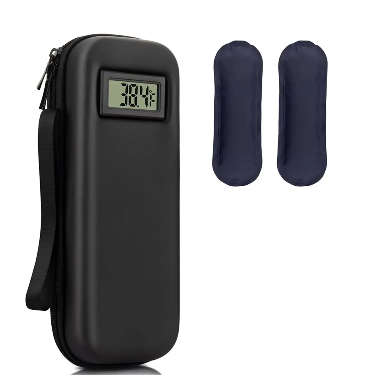 [N84R] Insulin Cooler Travel Case with ℉ Thermometer, Dual Ice Packs, and Design for Medication Cooling