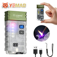 YEMAO M42 LED Flashlight Keychain UV Light Magnetic Beep Clip USB-C Rechargeable Camping Fishing Torch Alarm Emergency EDC Torch