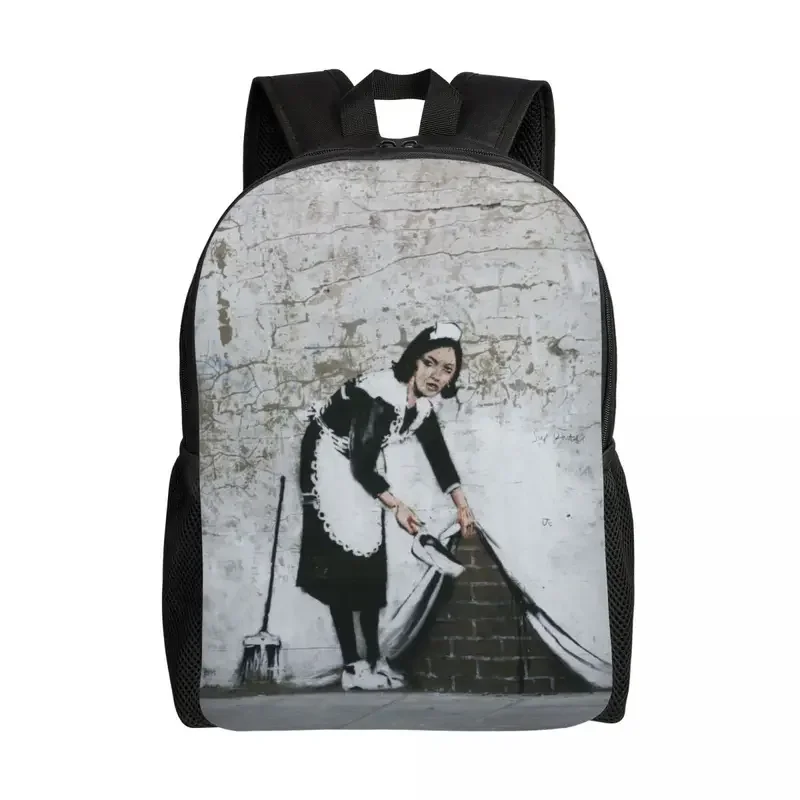 Personalized Sweep It Under The Carpet Backpacks Women Men Fashion Bookbag for School College Banksy Street Pop Art Bags