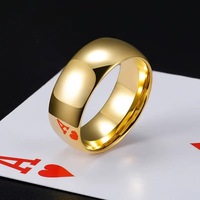 stainless steel Gold Color Fashion Alloy Rings Men and Women Smooth Lover Antithes Simple Ring Long Lasting Never Fade Jewelry
