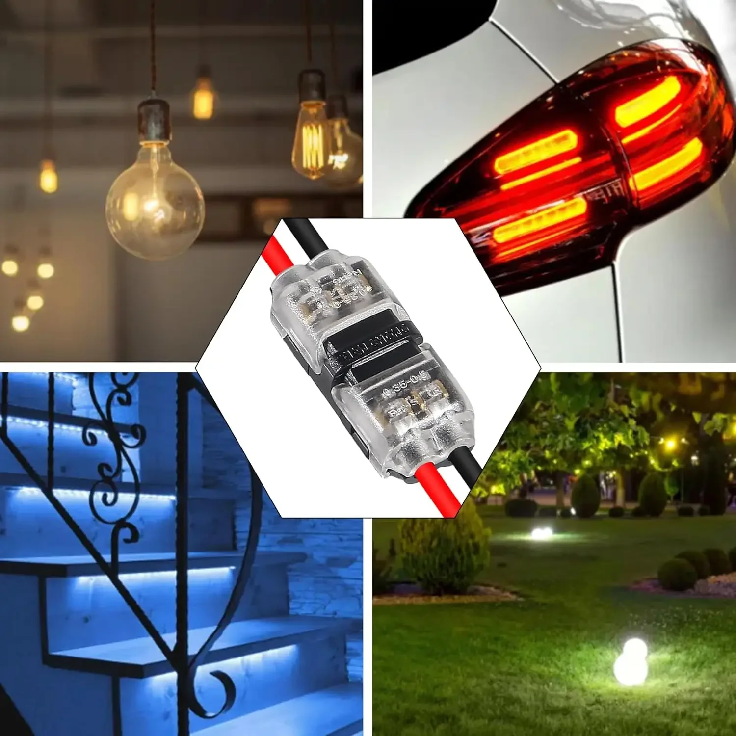 10PCS Low Voltage Wire Connectors, 2 Pin 2 Way Universal Compact Wire I Shape Terminals, Toolless Wire Connectors, 2 Way Automot