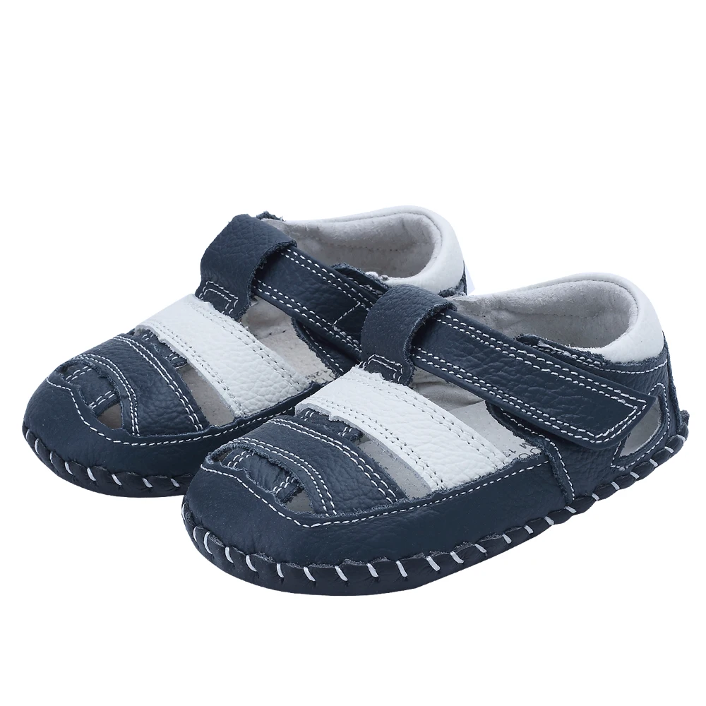 Sandales d'été en cuir véritable pour bébés garçons et filles, Protection des orteils, chaussures antidérapantes à fond souple pour tout-petits