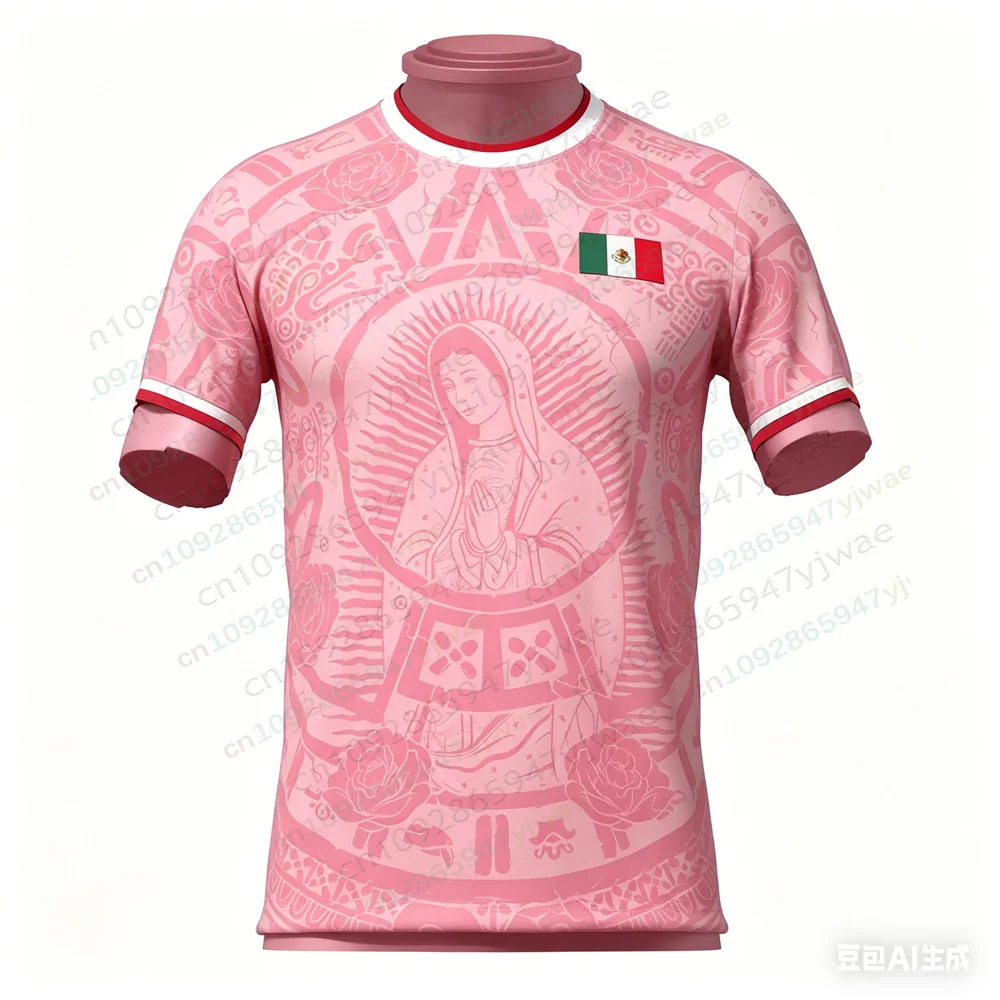 2026 Mexico Guadalupe Third Jersey Mexico Soccer Jersey Loose Quick Drying Sportswear Short Sleeved Summer Men'S T-Shirt