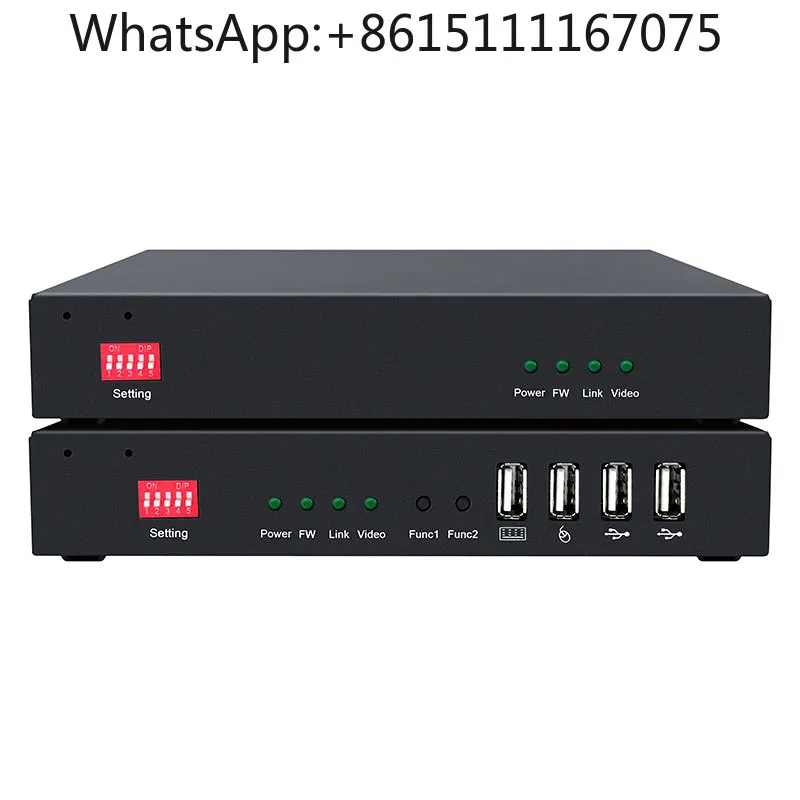 4K DVI KVM Fiber Extender 20KM, USB2.0 Optical Converter for LED Video Wall Splicing Screen