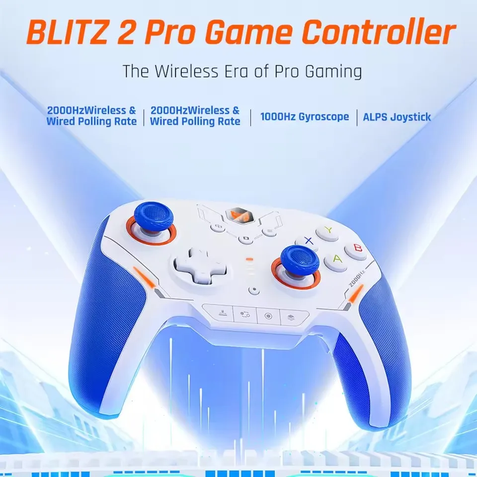 وحدة تحكم لاسلكية BIGBIG Won Blitz 2 Pro معدل إرجاع 2000 هرتز وحدات تحكم حسية جسدية APEX تدعم الكمبيوتر/NS/IOS/Android