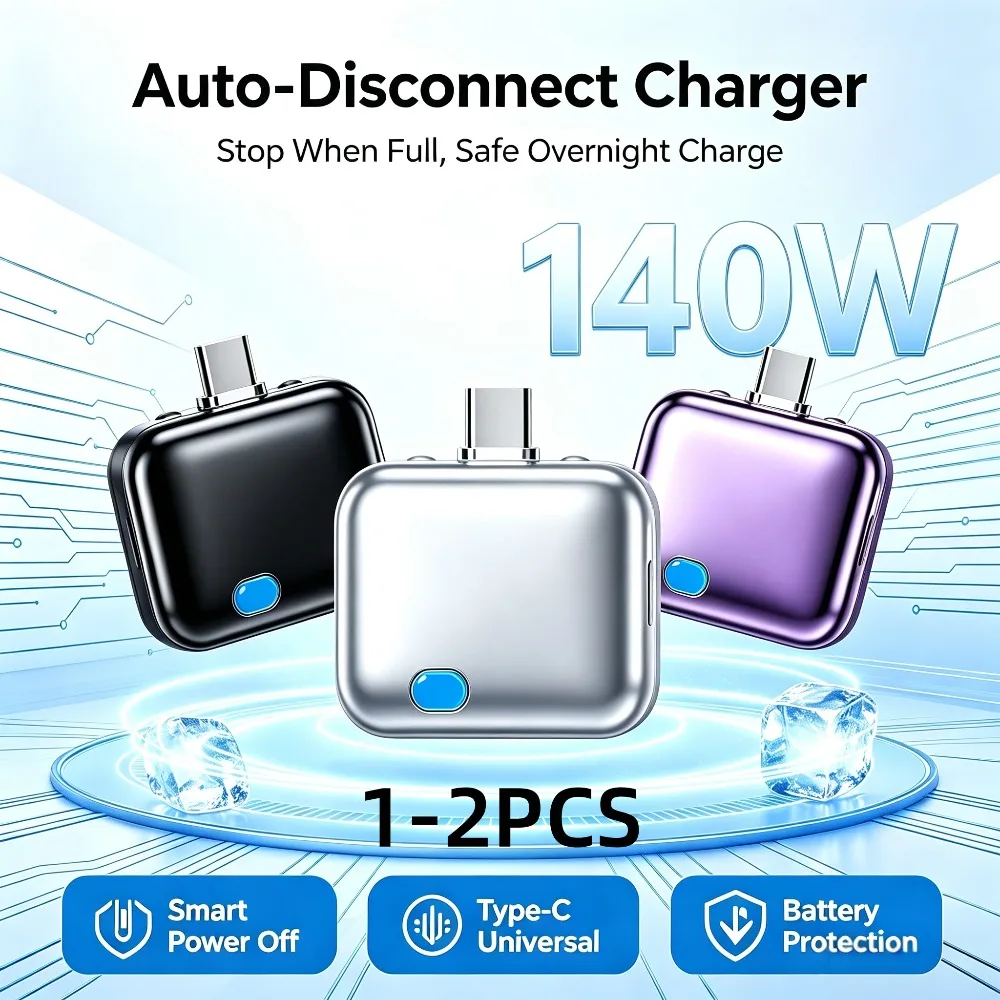 Fully Charged Smart Automatic Separator, Mobile Phone Overcharge Protection, Automatic Power-Off Data Cable, 140W Fast Charging