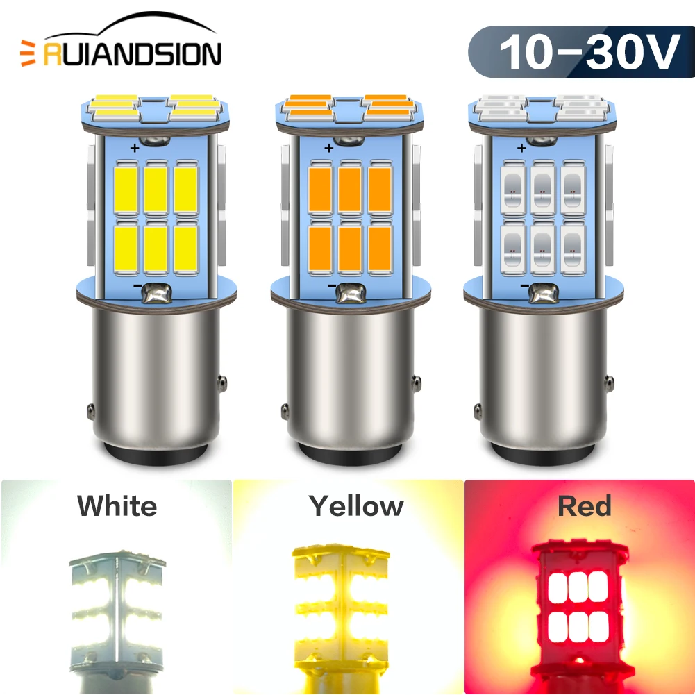 

1157 BAY15D LED Rear Bulb 5630 33SMD Super Bright Brake/Tail Light 6V 10V-30V Non-Polarity Hi/Lo Beam for Cars Trucks 2-Pack