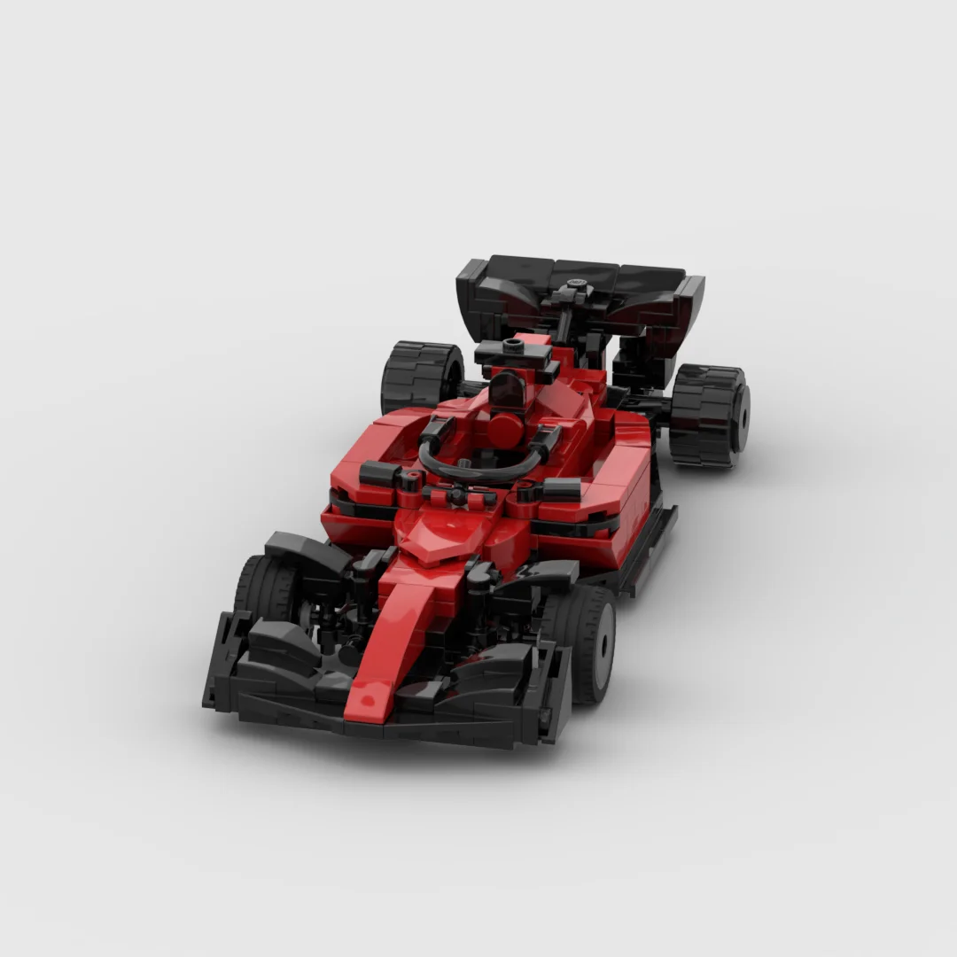 MOC Ferraried F1 racing sports car Vehicle Speed Champion Racer Building Blocks Brick Creative Garage Toys for Boys Gifts