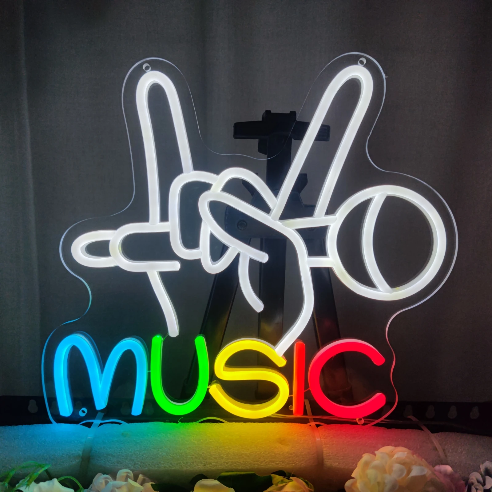 音楽テーマのネオンサイン USB アクリル & LED 素材ライト KTV 音楽レストランパーティーゲームルームの壁の装飾ナイトネオンサインランプ