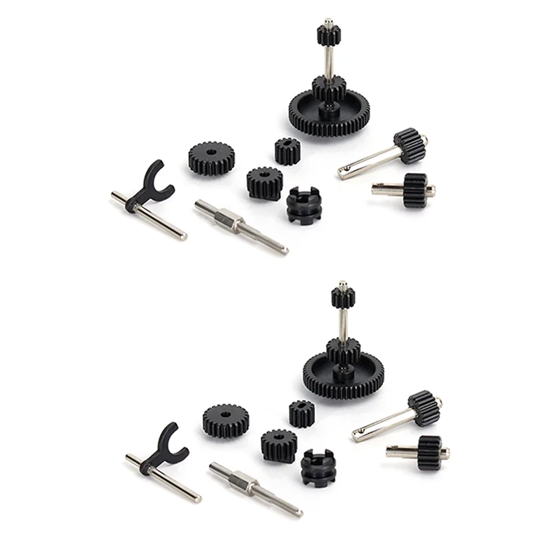 AS96-2X الصلب علبة التروس مجموعة تروس نقل ل LDRC LD-P06 LD P06 Unimog 1/12 مركبة يتم التحكم بها عن بُعد سيارة ترقية أجزاء الملحقات