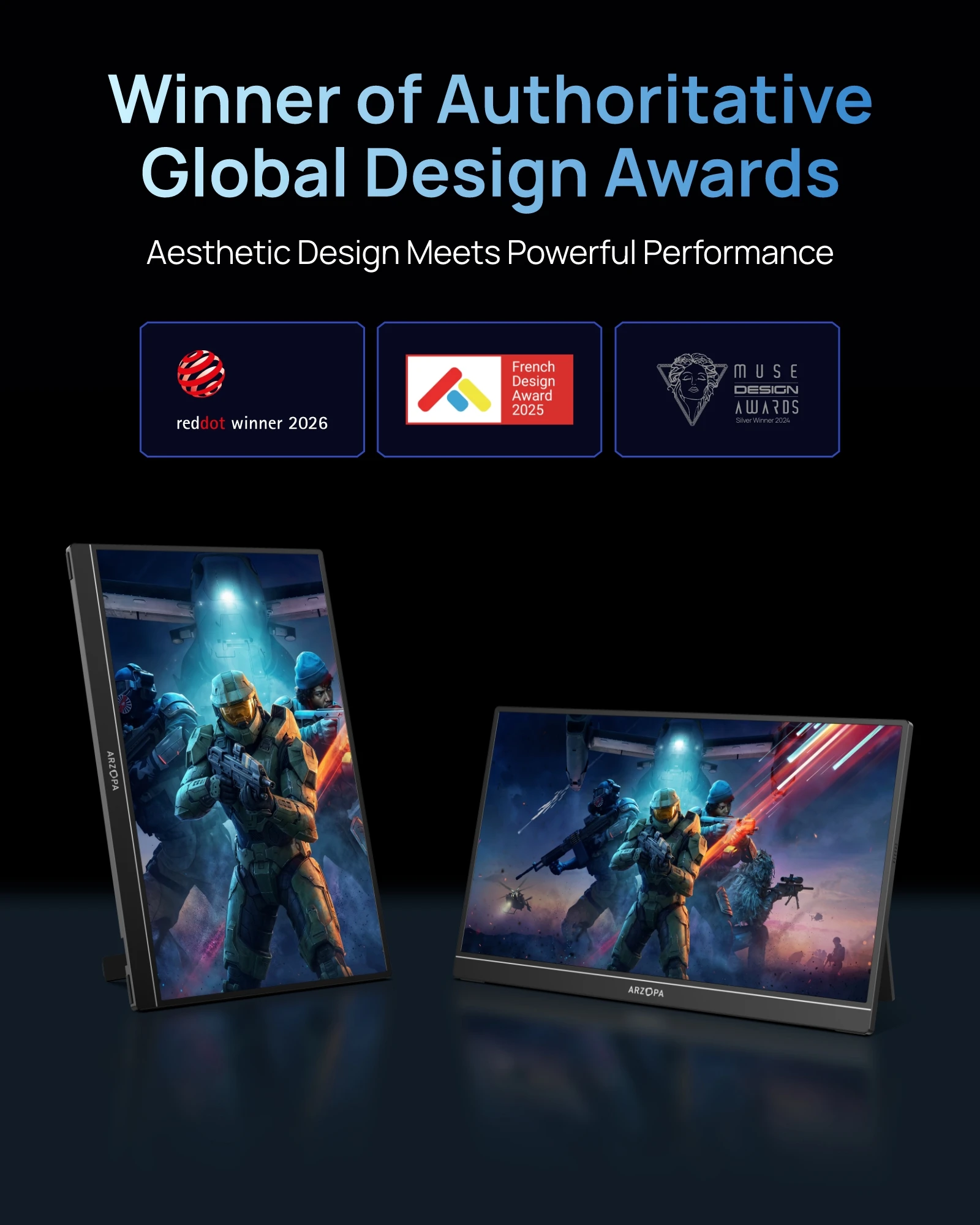 ARZOPA 16,1-calowy przenośny monitor, 144 Hz, 100% sRGB, 1080P FHD, ekran IPS, zewnętrzny drugi ekran do laptopa/PC/PS5/Mac/Xbox Z1FC — zdjęcie produktu 4